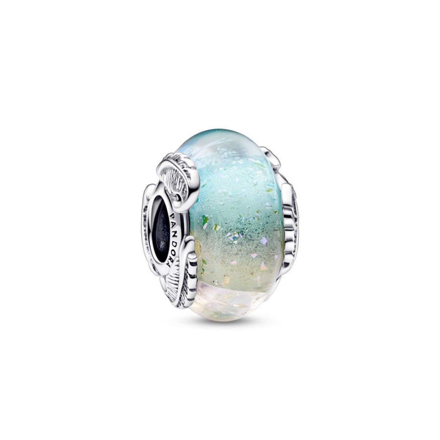 Pandora Pandora | Charm Pandora Cristal De Murano Y Pluma Curvada