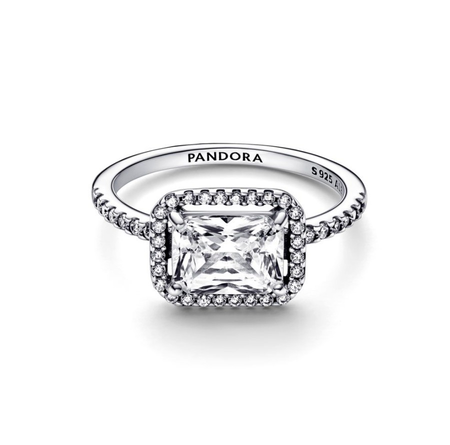 Pandora Pandora | Anillo Pandora Halo Rectangular Brillante (C)