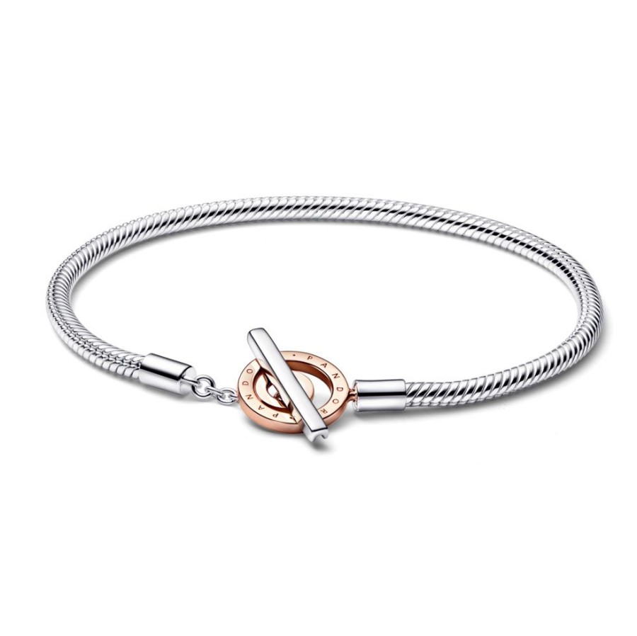 Pandora Pandora | Pulsera Pandora Signature Cierre Logo En T (C)