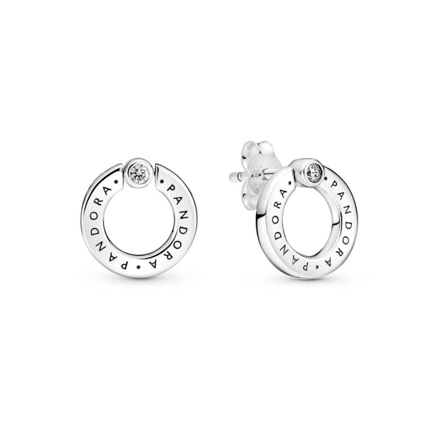 Pandora Pandora | Pendientes Pandora Reversibles Pave & Logo