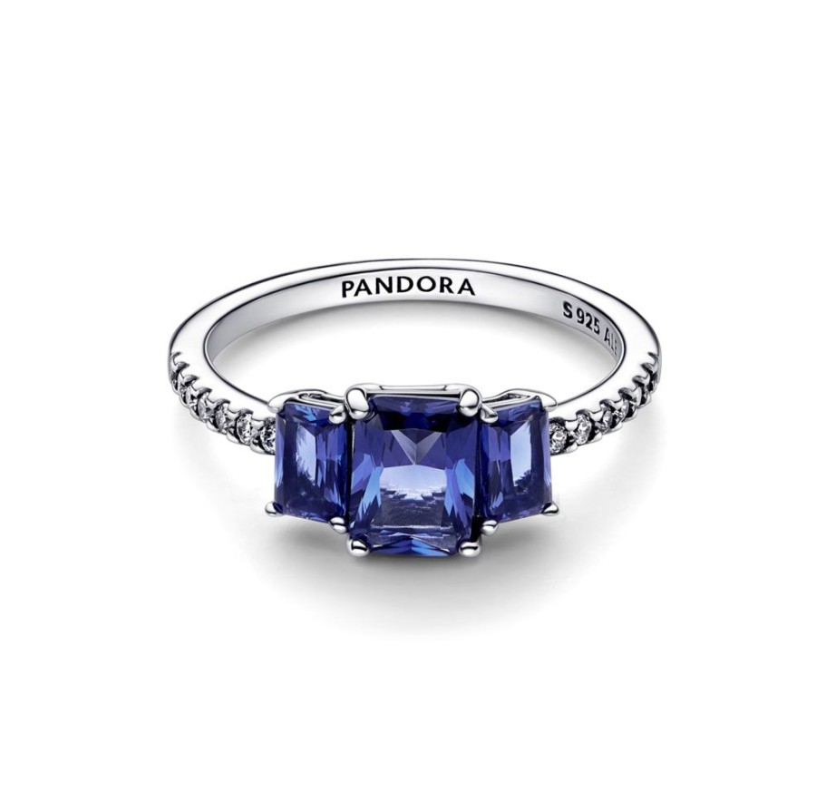 Pandora Pandora | Anillo Pandora Tres Gemas Rectangulares (C)