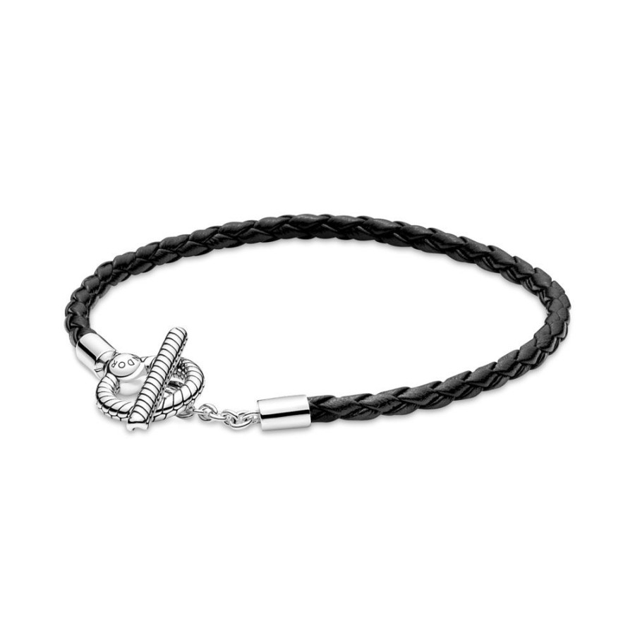 Pandora Pandora | Pulsera Pandora De Cuero Con Cierre En Forma De T (C)